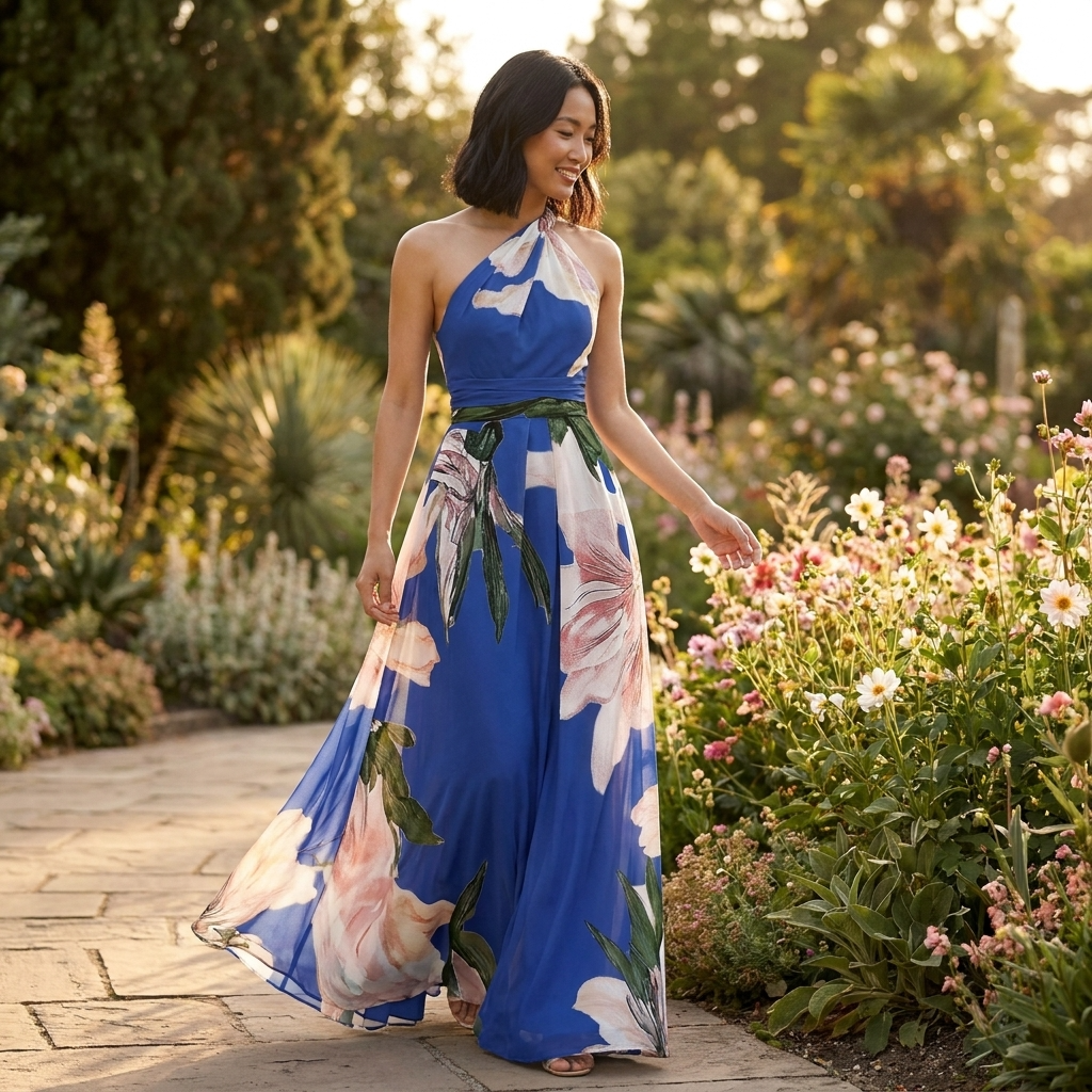 Robe longue asymétrique pour femme | Élégance estivale décontractée 2