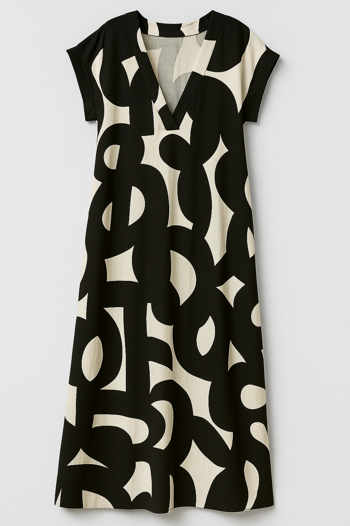 Robe longue chic à col en V pour femme, à la silhouette élégante 0