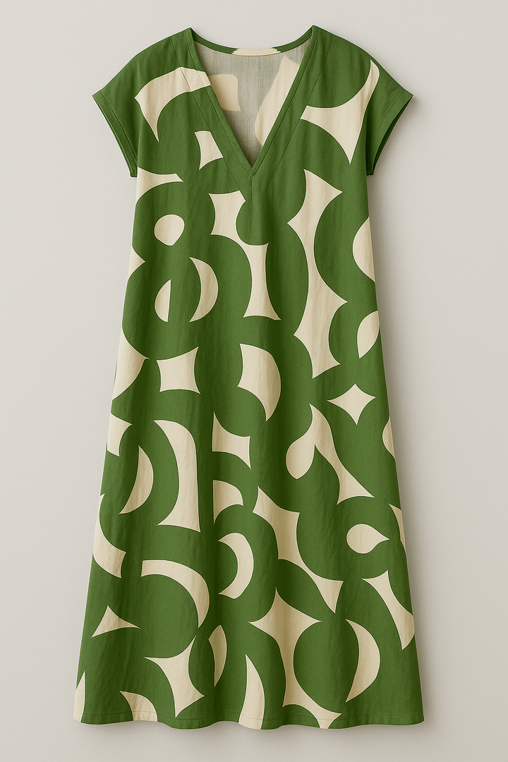 Robe longue chic à col en V pour femme, à la silhouette élégante 1