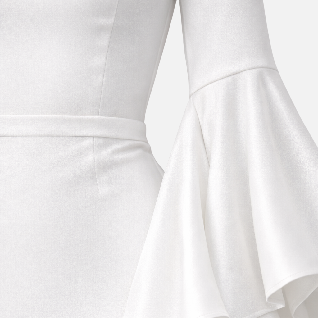 Robe longue drapée à manches longues pour femme 3