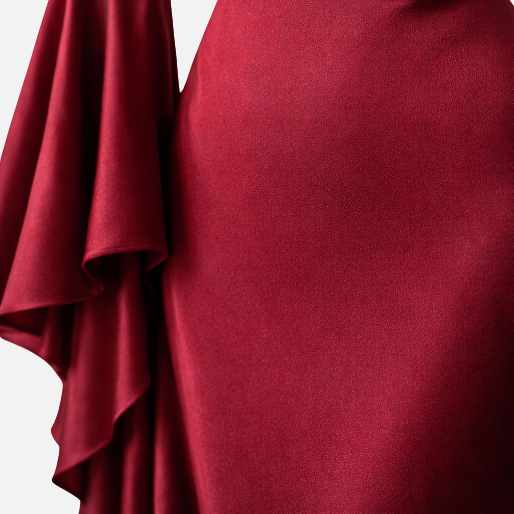 Robe longue drapée à manches longues pour femme 5