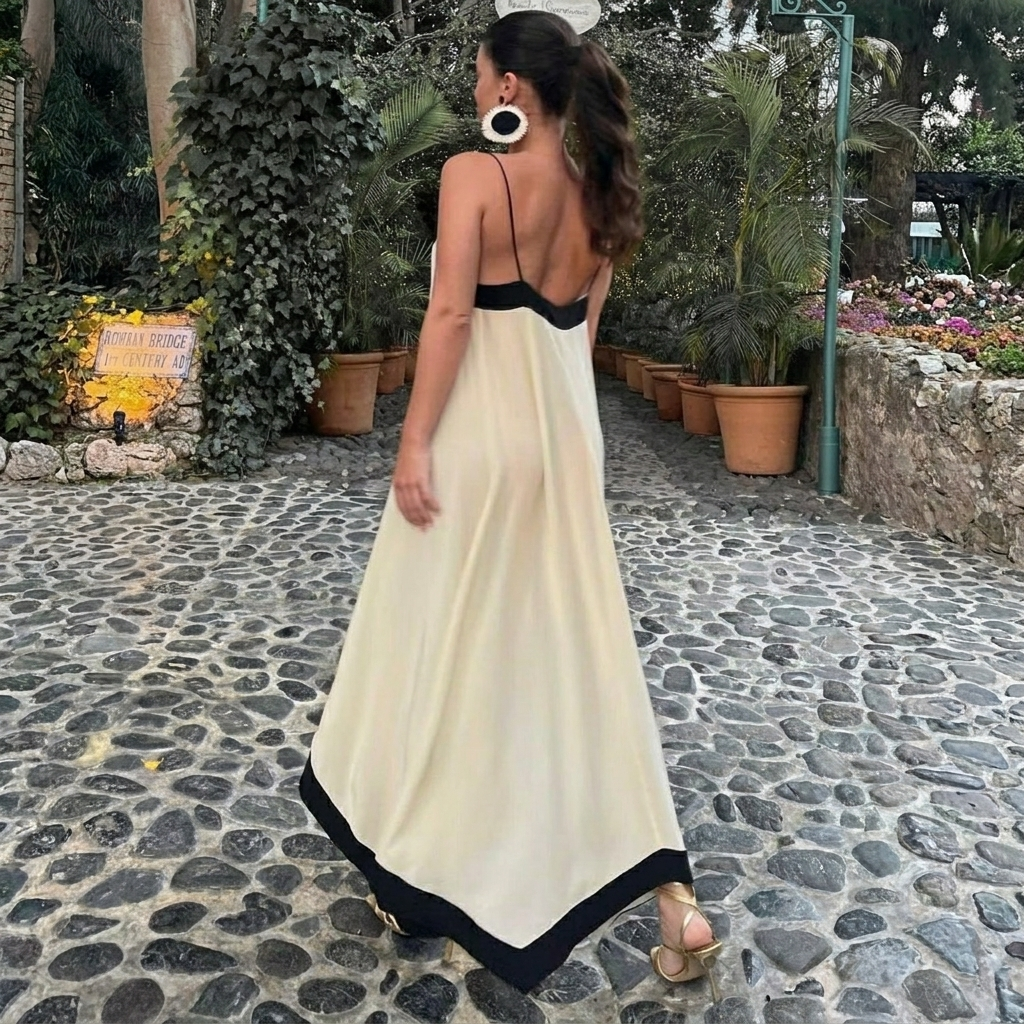 Robe longue fluide à col en V. 3