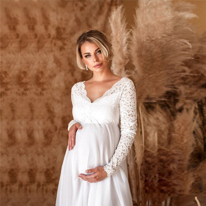 Robe longue pour femme | Robe de maternité trapèze à col en V 5
