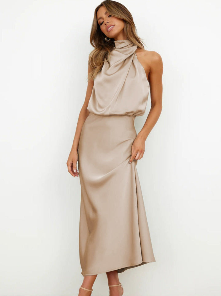 Robe longue pour femme | Style dos nu avec corsage froncé 3
