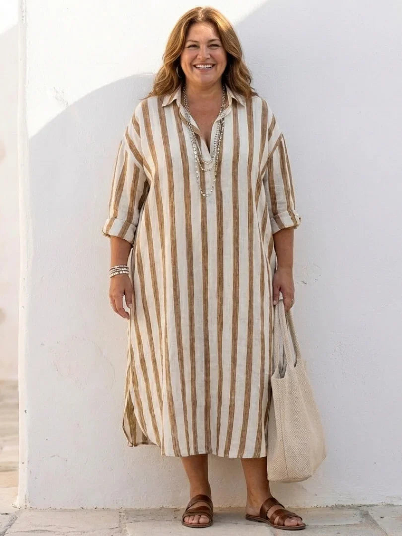 Robe maxi femme | Coupe décontractée avec col et boutons 7