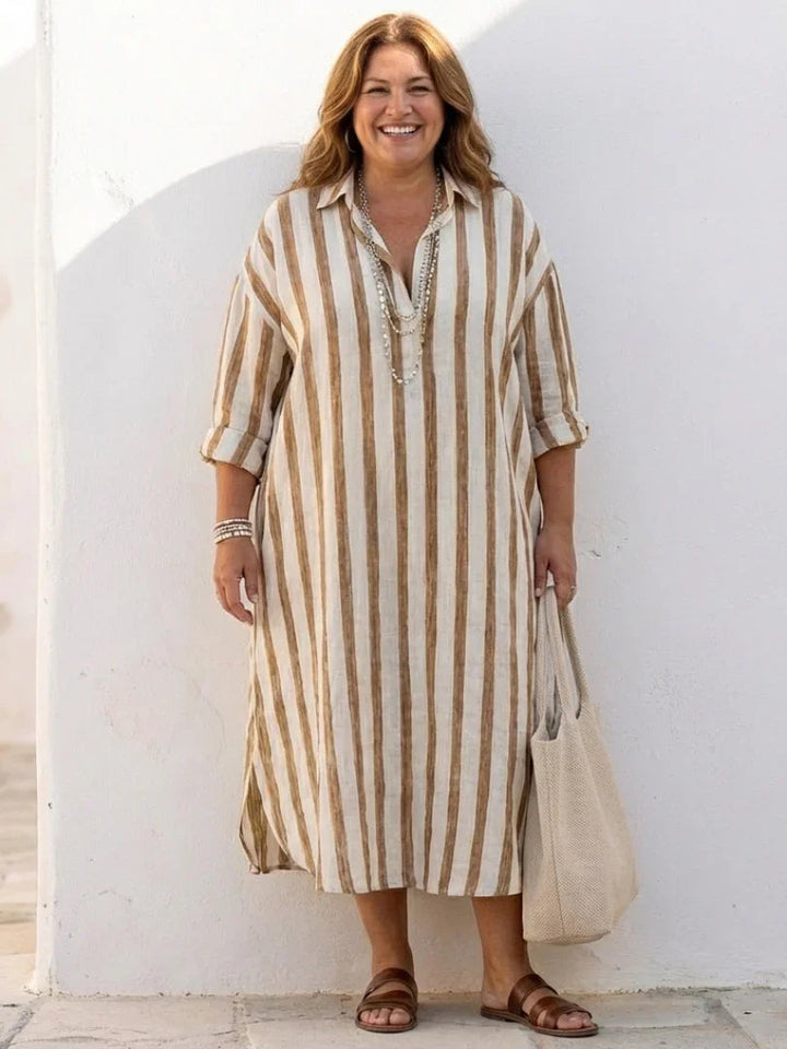 Robe maxi femme | Coupe décontractée avec col et boutons 7