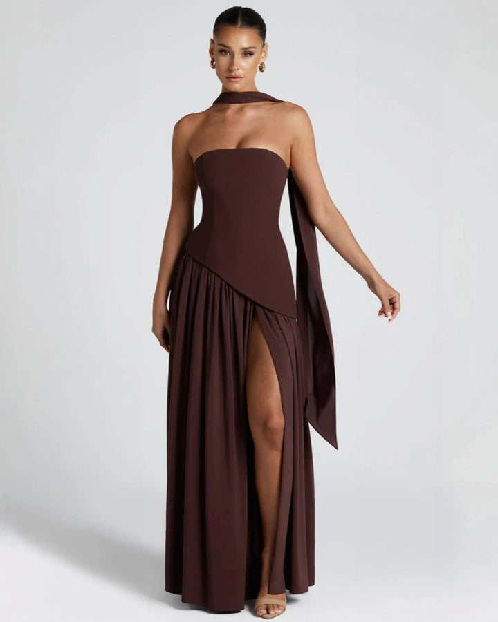 Robe maxi fendue Luxe Chic 0
