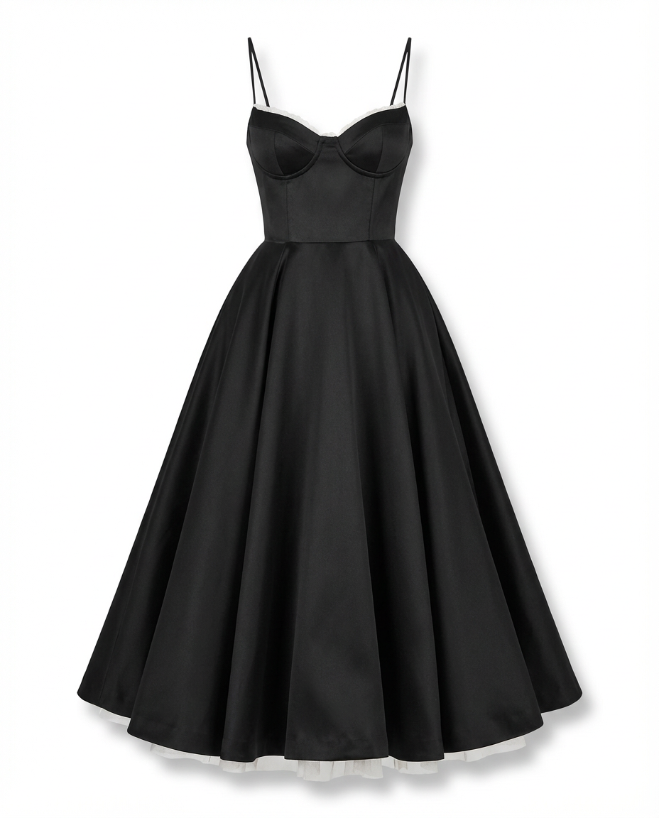 Robe midi à bretelles | Ligne élégante | Coupe fluide pour le soir 0