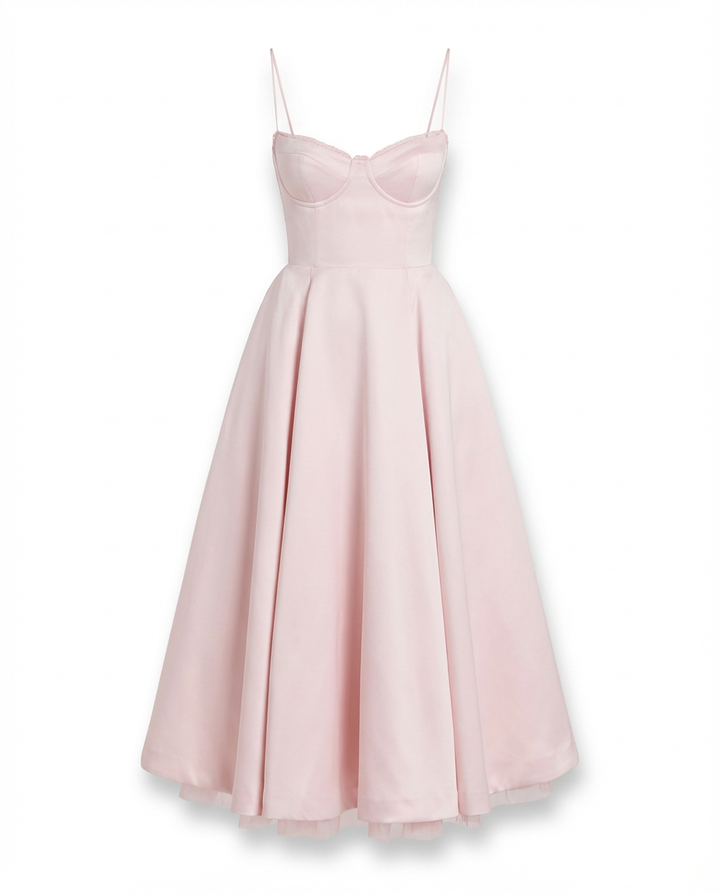 Robe midi à bretelles | Ligne élégante | Coupe fluide pour le soir 11