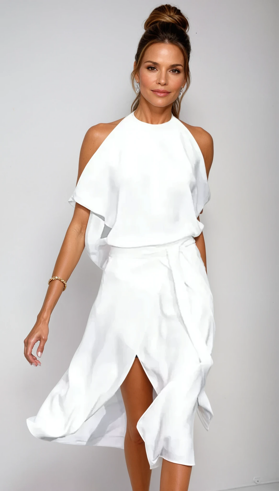 Robe midi à épaules dénudées pour femme 0