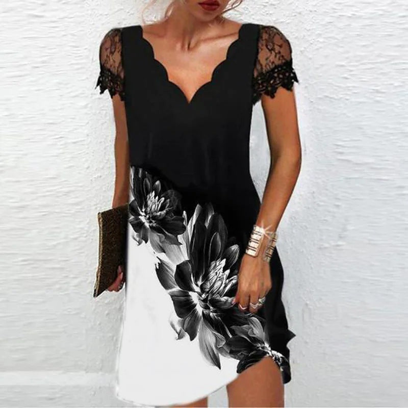 Robe midi femme | Col en V 1