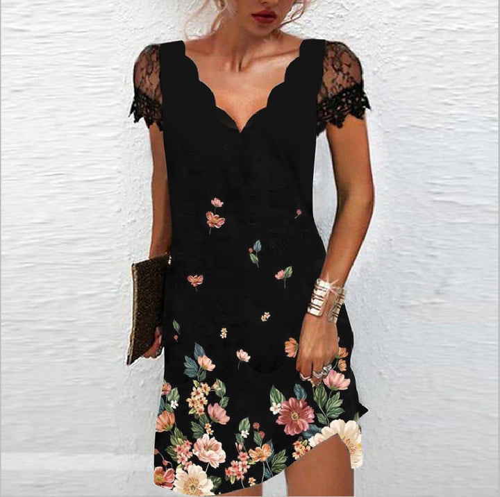 Robe midi femme | Col en V 2