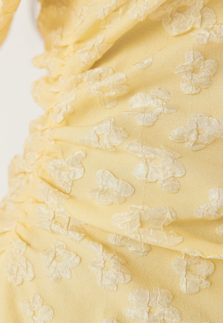 Robe midi jacquard à manches bouffantes 6