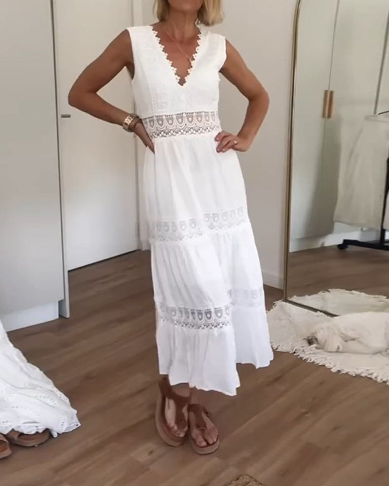 Robe midi sans manches pour femme 0