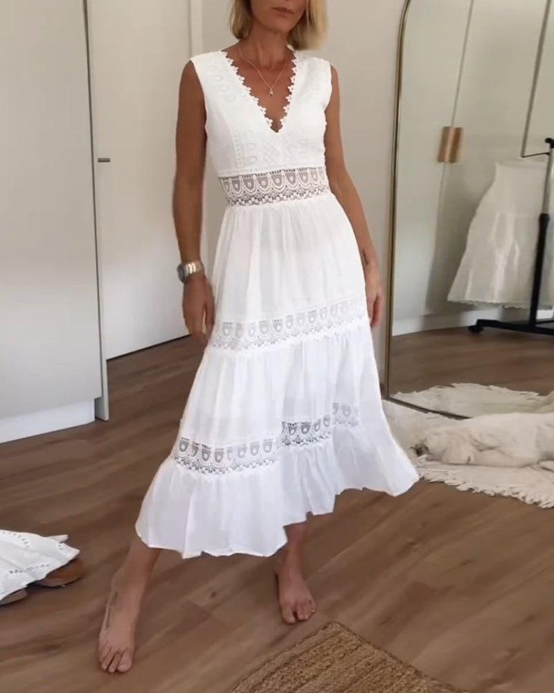 Robe midi sans manches pour femme 1