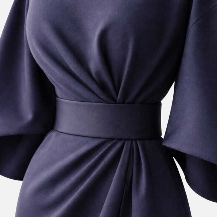 Robe spectaculaire à manches lanternes avec ceinture à la taille pour femme 3