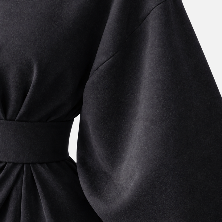 Robe spectaculaire à manches lanternes avec ceinture à la taille pour femme 6