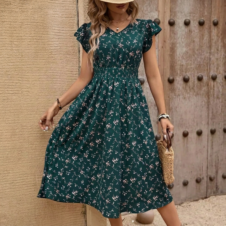 Robe trapèze à imprimé floral 0