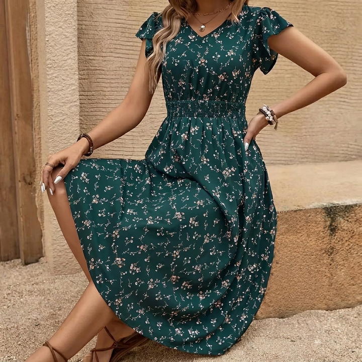 Robe trapèze à imprimé floral 2