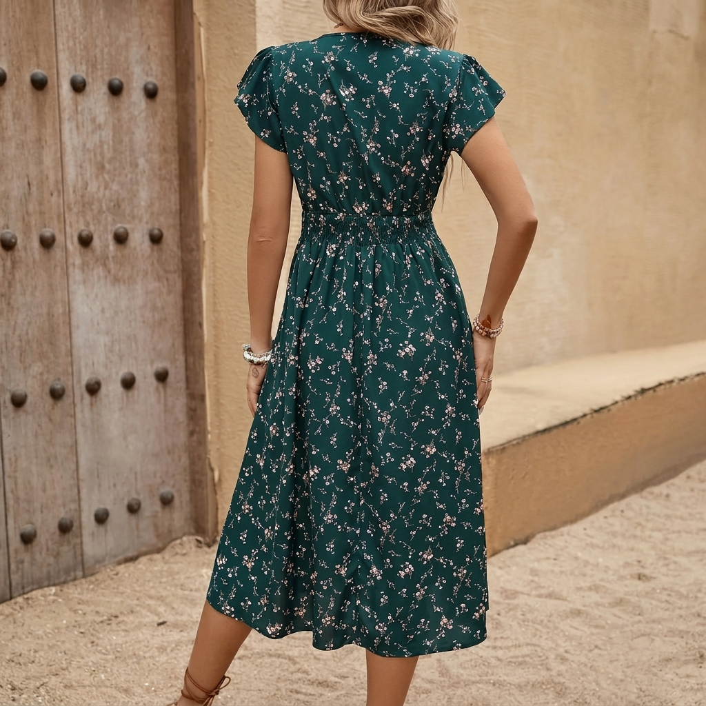 Robe trapèze à imprimé floral 3