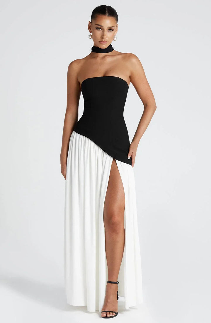Rosa Robe Longue | Bustier Corset, Détail Foulard 10