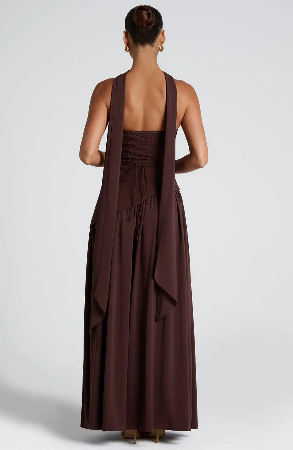Rosa Robe Longue | Bustier Corset, Détail Foulard 2