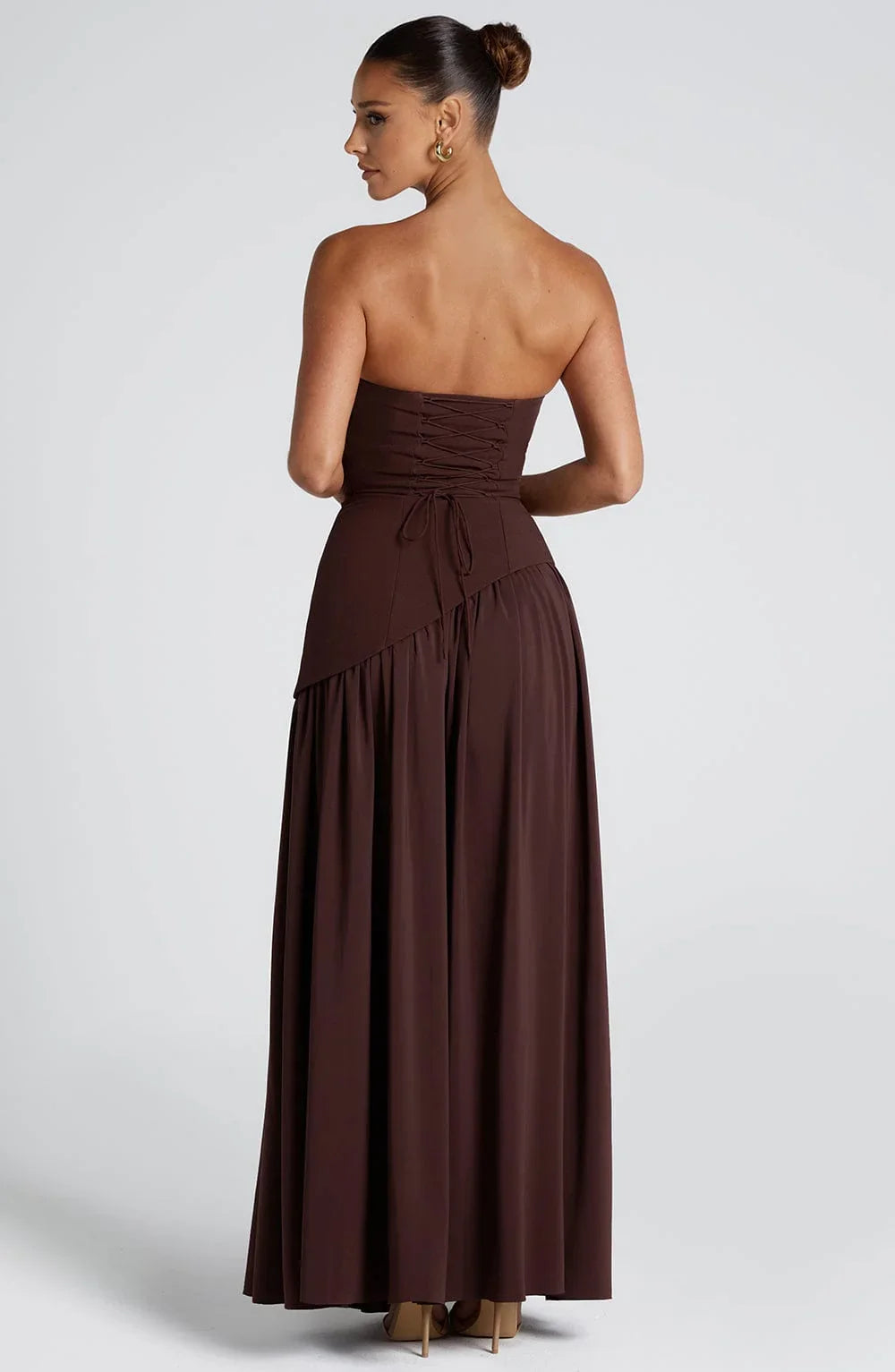 Rosa Robe Longue | Bustier Corset, Détail Foulard 3