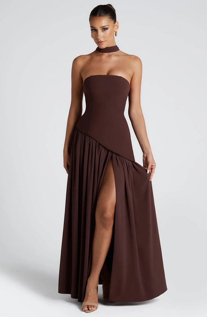 Rosa Robe Longue | Bustier Corset, Détail Foulard 6