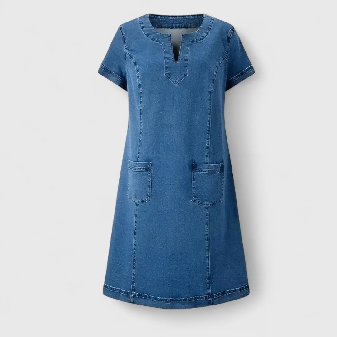 Christine | Robe en Denim Élégante