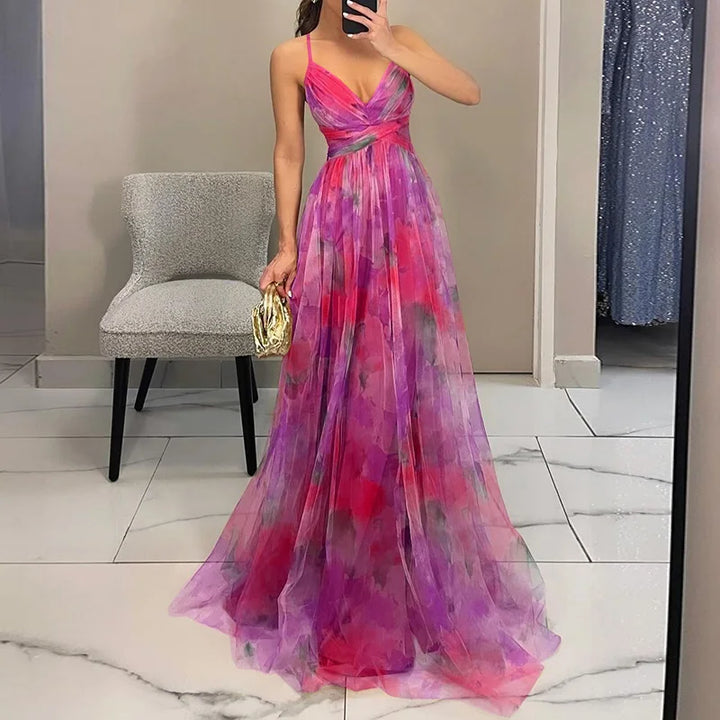Giselle - Charmante Robe Maxi avec Motif Floral