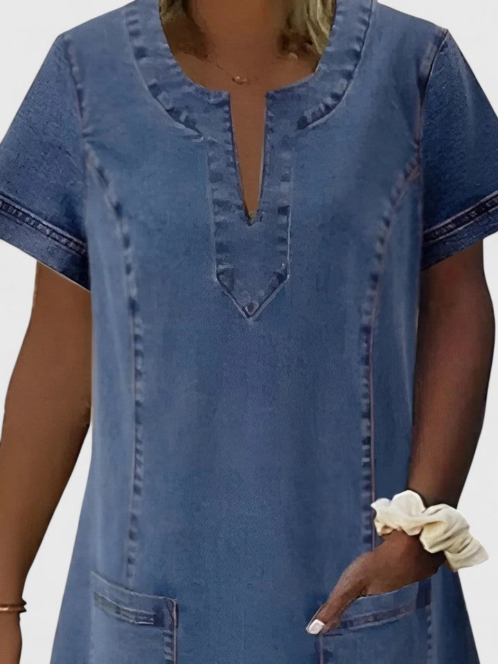 Christine | Robe en Denim Élégante