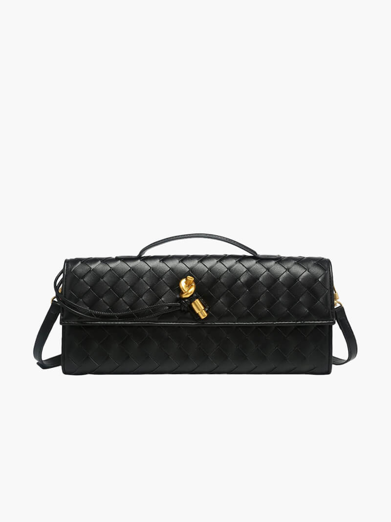 Sac à main femme | Modèle tressé avec rabat et fermeture sur le devant 0