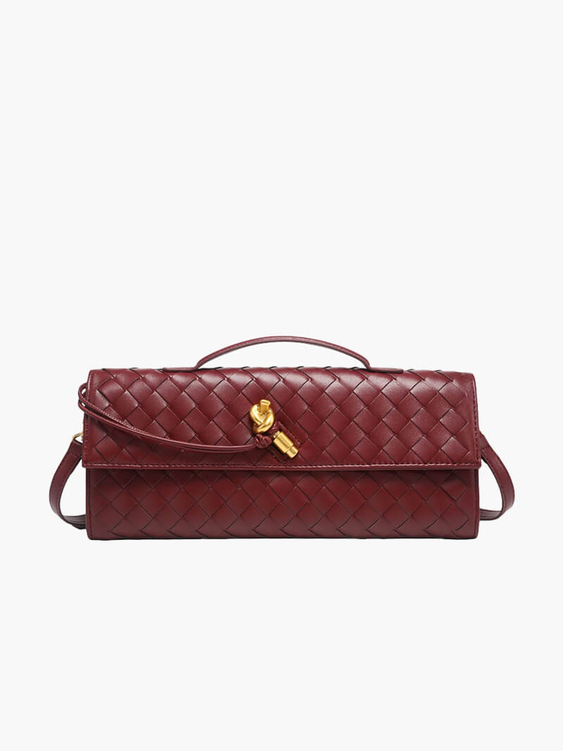 Sac à main femme | Modèle tressé avec rabat et fermeture sur le devant 1