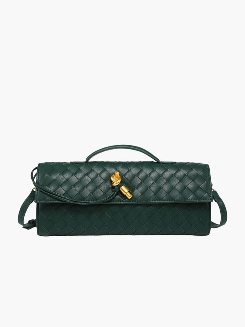 Sac à main femme | Modèle tressé avec rabat et fermeture sur le devant 4