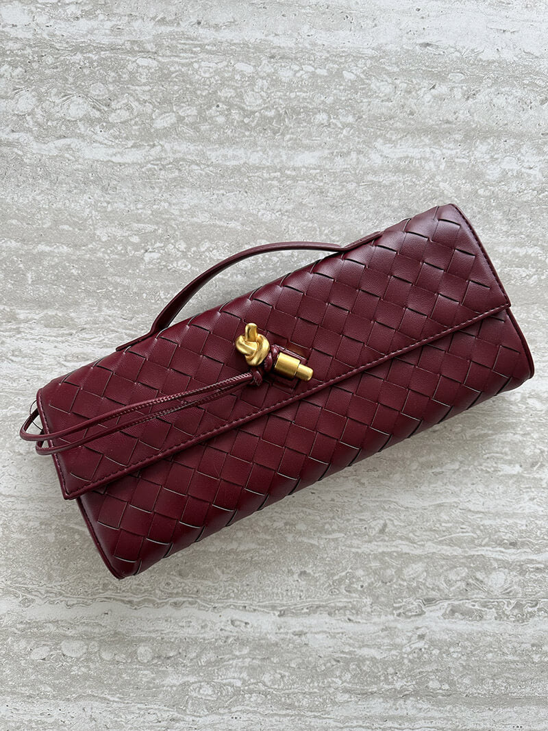Sac à main femme | Modèle tressé avec rabat et fermeture sur le devant 8