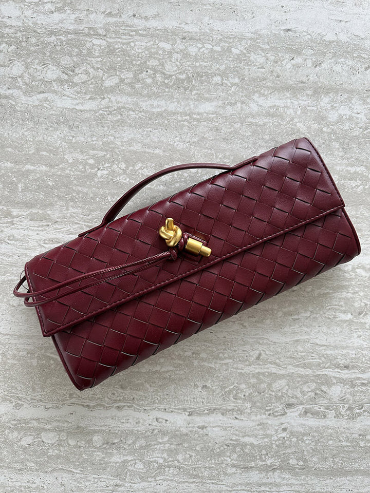 Sac à main femme | Modèle tressé avec rabat et fermeture sur le devant 8