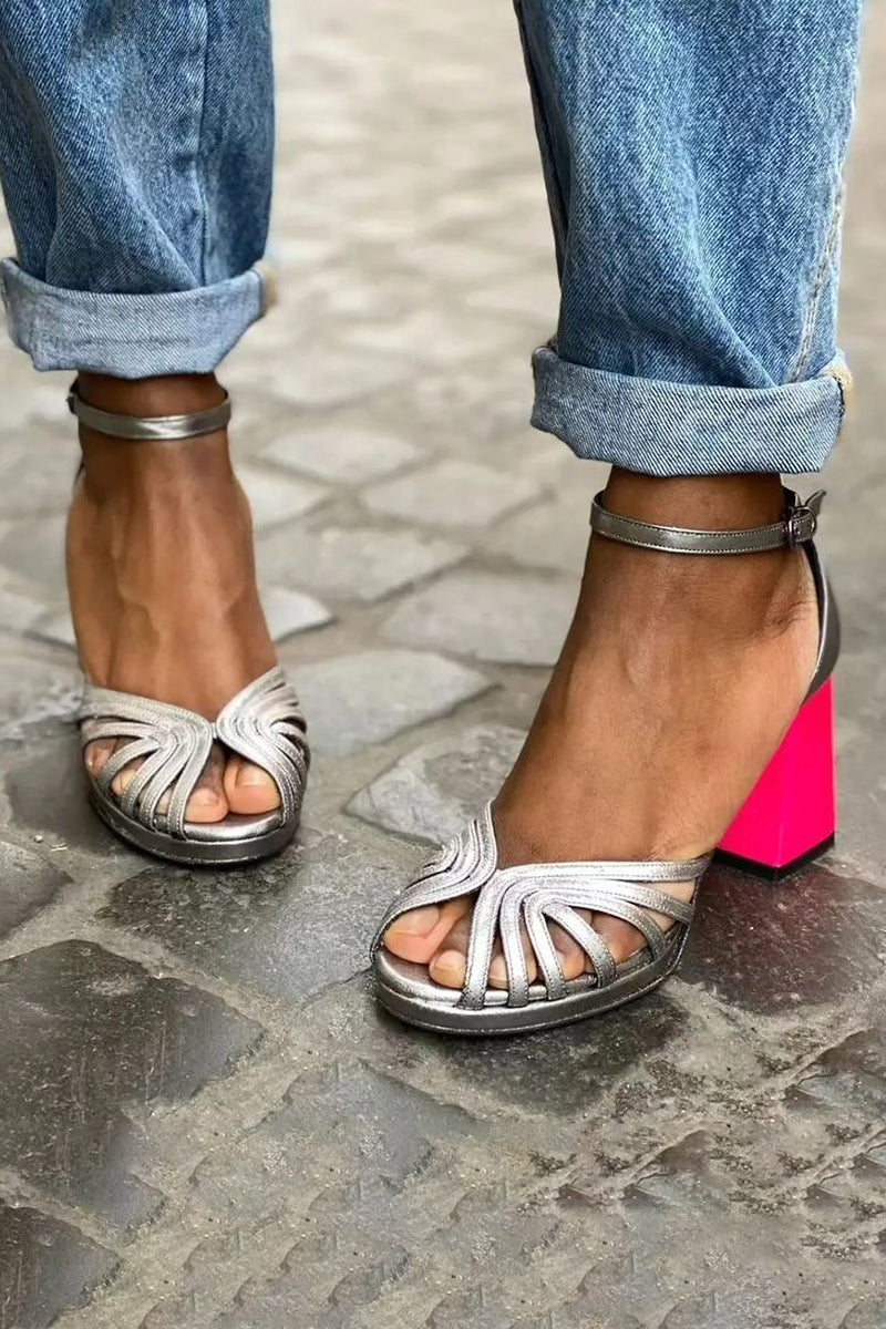 Sandales à talon compensé et bout ouvert pour femmes | Bride de cheville ajustable 0