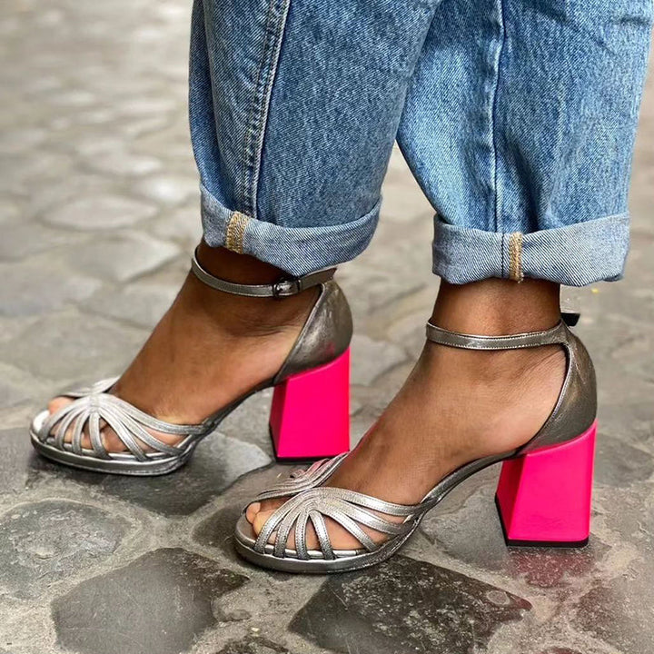 Sandales à talon compensé et bout ouvert pour femmes | Bride de cheville ajustable 1