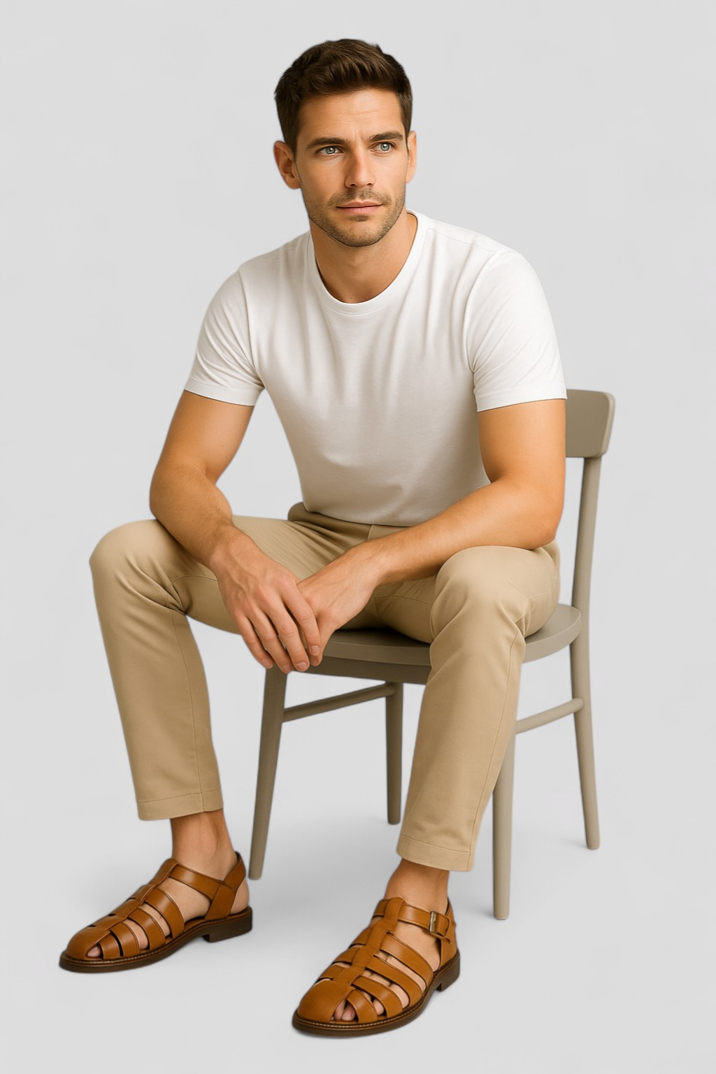 Sandales classiques pour hommes en cuir véritable noir, confortables avec boucle réglable et respirantes 7