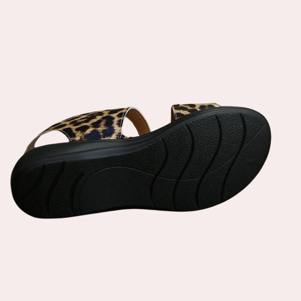 Sandales en cuir pour femmes, sandales d'été confortables pour femmes avec brides réglables 1