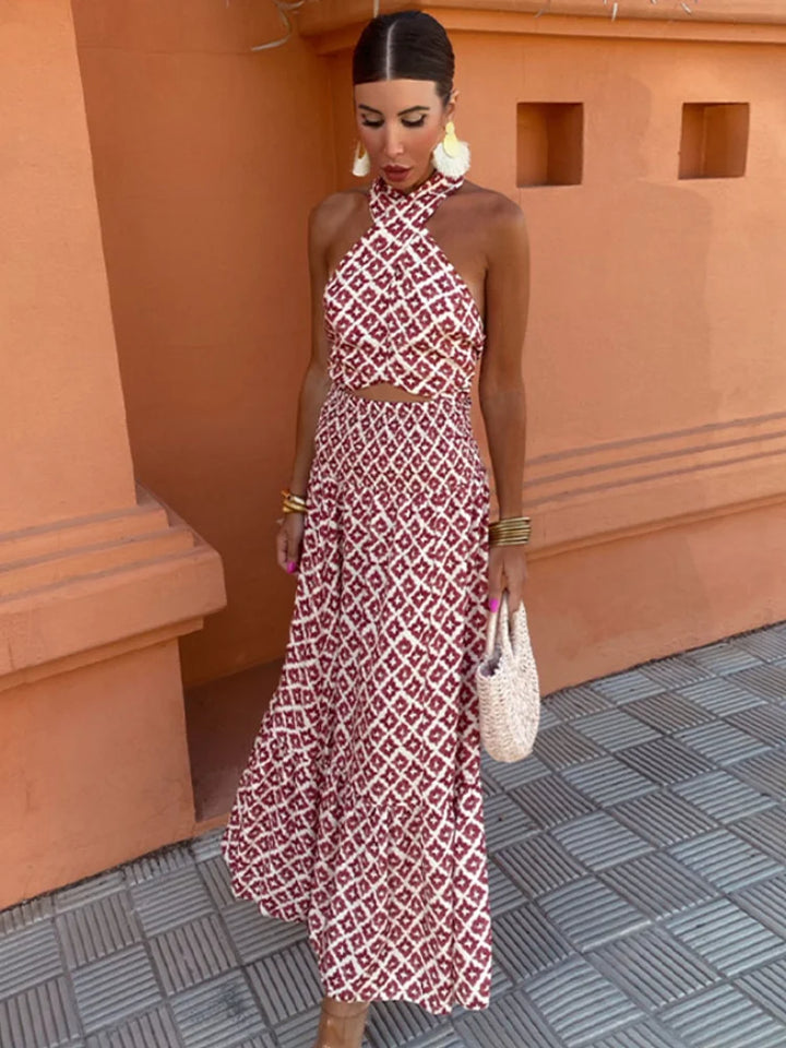 Mickay™ | Elegante Drapé Midi-jurk met Off-the-Shoulder Ontwerp
