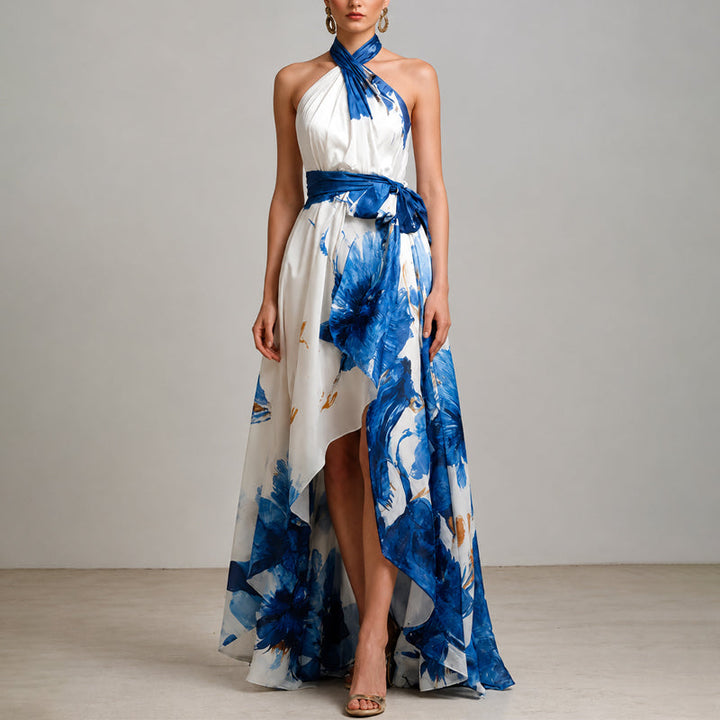 Scarlett - Robe longue dos nu à fleurs pour femme 1