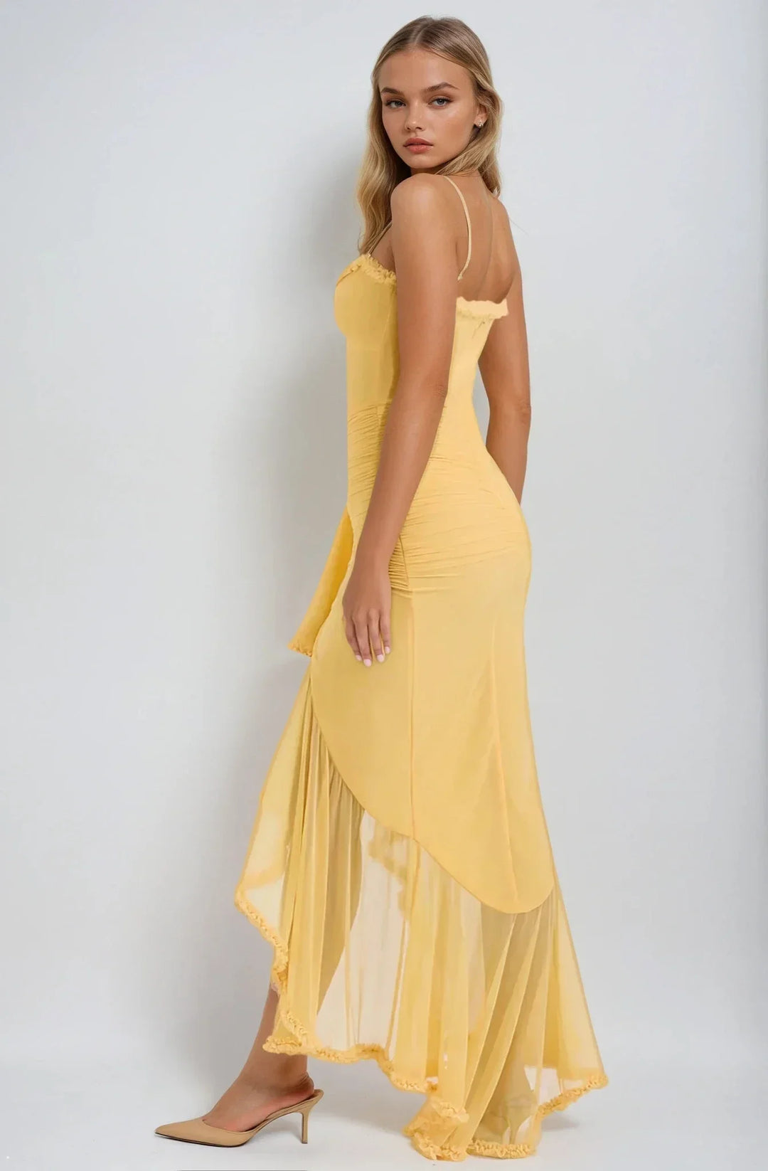 Clarissa™ | Robe Maxi en Maille Jaune
