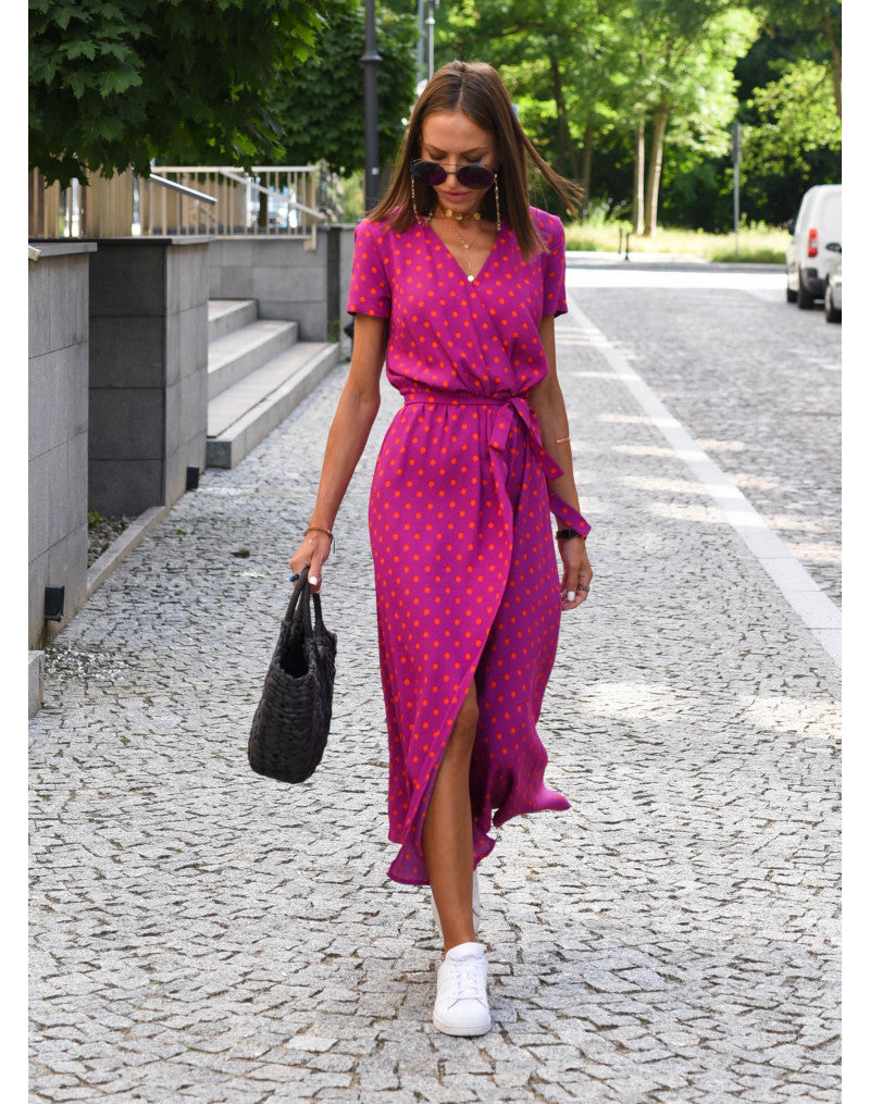Nadine™ | Robe Midi à Fleurs Enveloppante