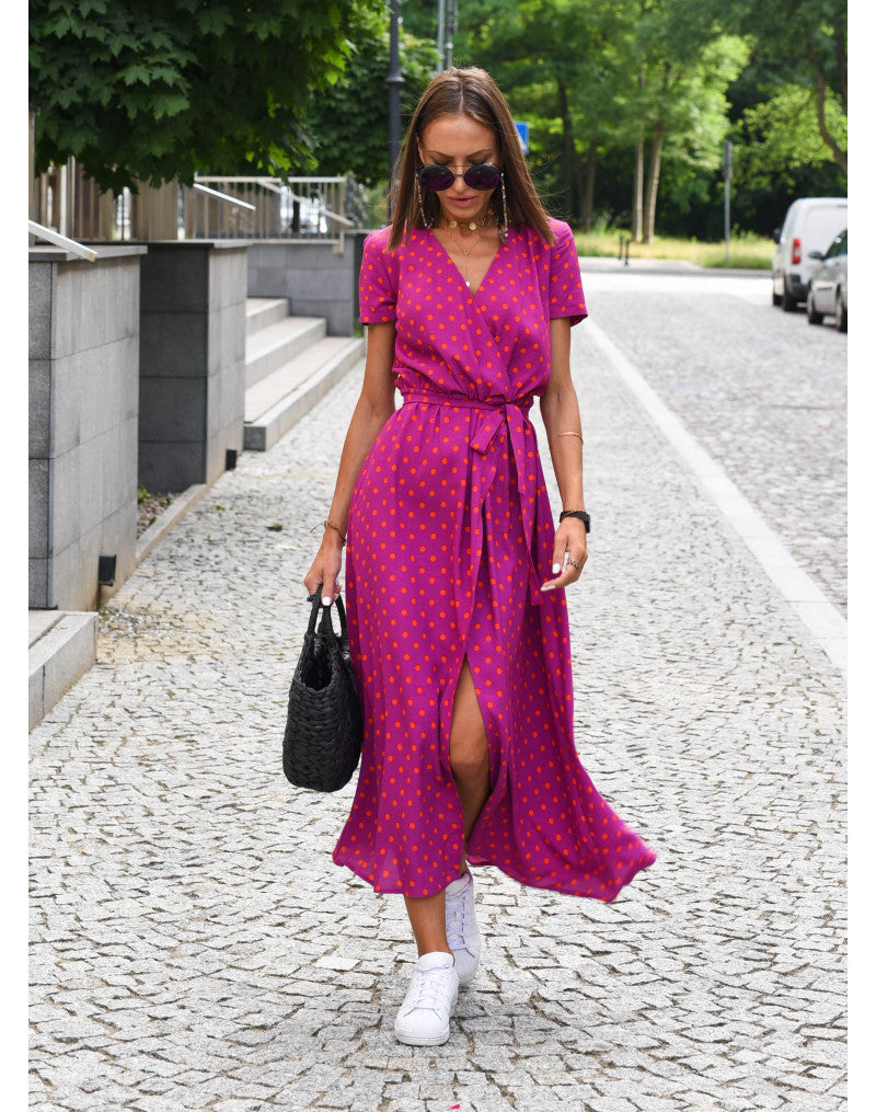 Nadine™ | Robe Midi à Fleurs Enveloppante