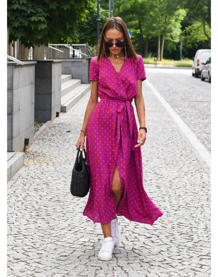 Nadine™ | Robe Midi à Fleurs Enveloppante