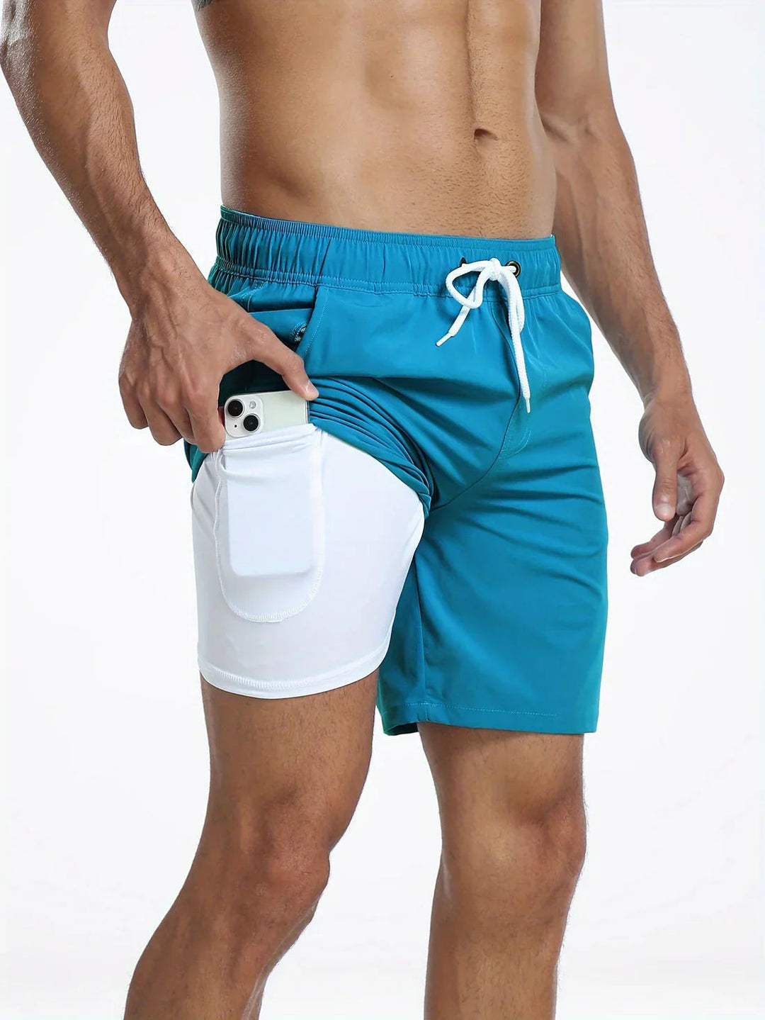 Short de bain athlétique à séchage rapide pour hommes 11
