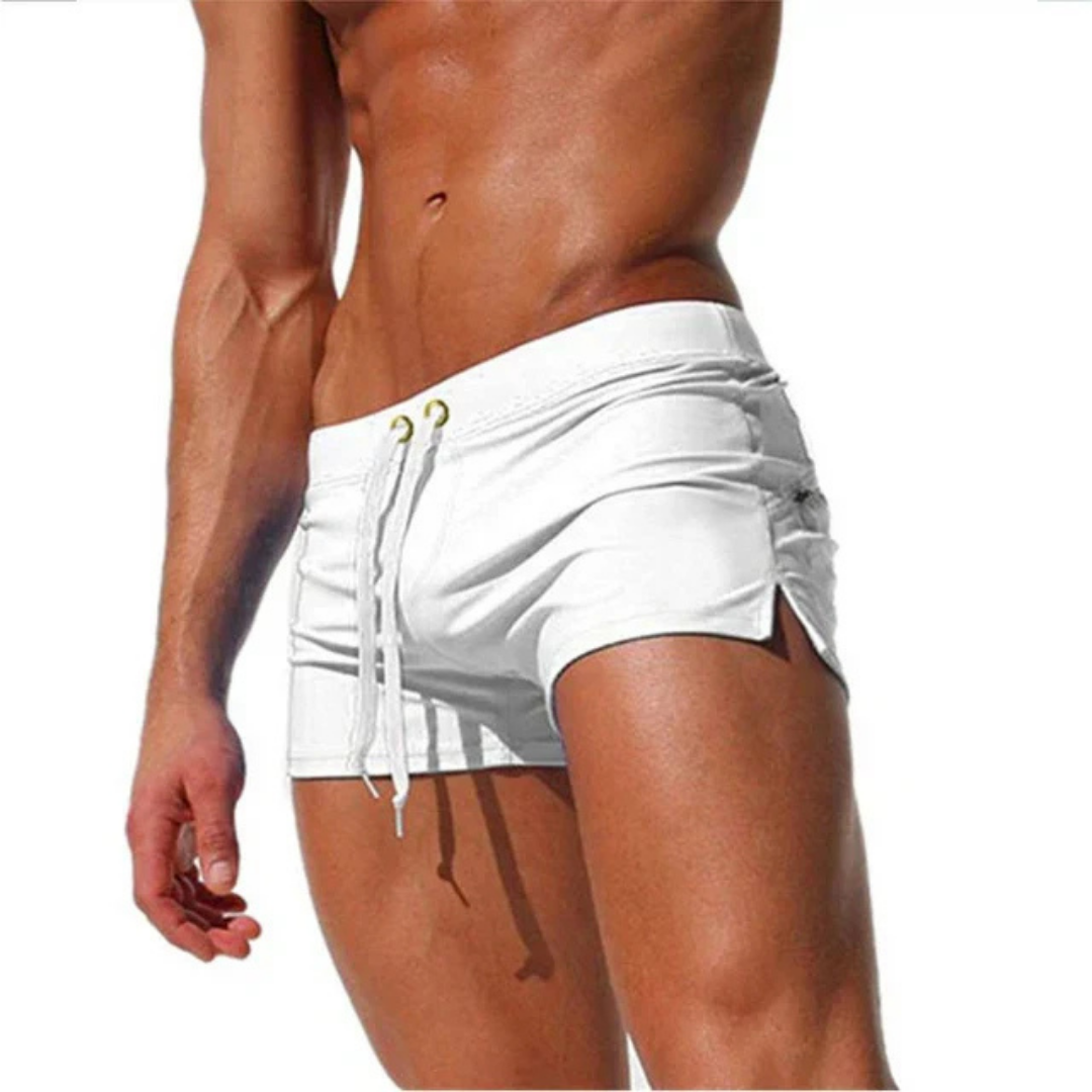Short de bain homme avec taille ajustable à cordon