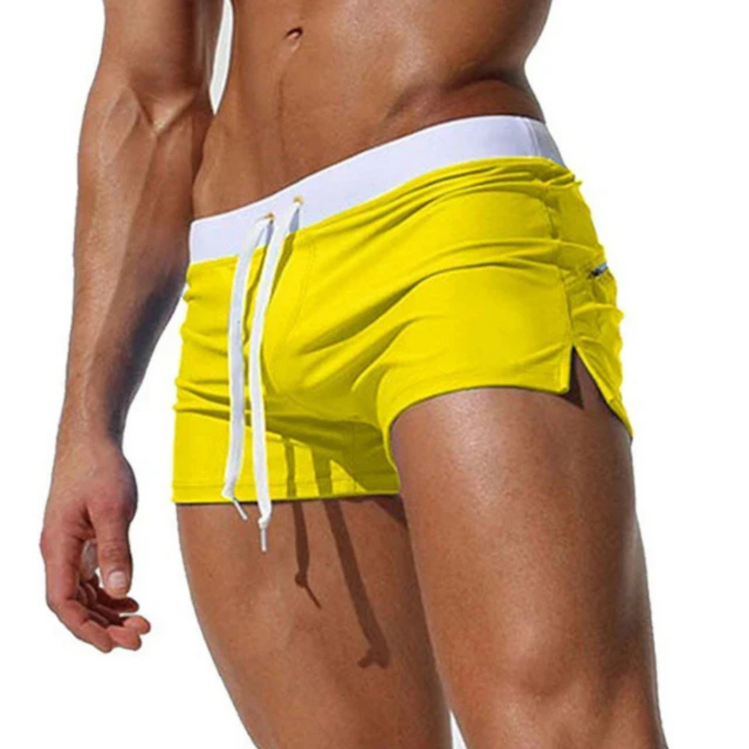 Short de bain homme avec taille ajustable à cordon