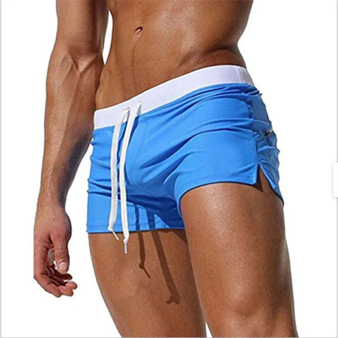 Short de bain homme avec taille ajustable à cordon